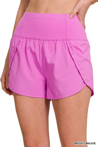Zipper Back Running Shorts {Hot Pink}