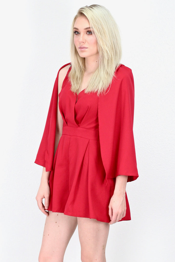 Only the Best Caped Romper {Red}