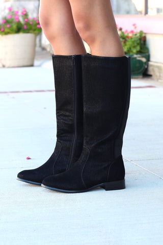 Very Volatile: Marcelina Lace Up Back Boots {Black}