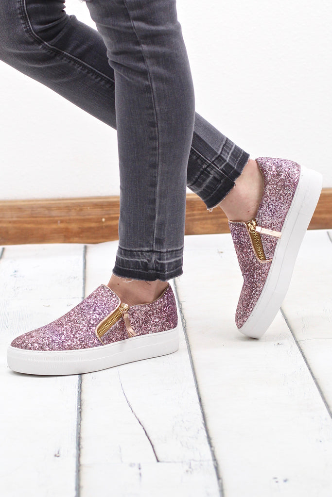 Holly Fashion Sneakers: Rose Gold White – CoFi Leathers