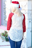 Holly Jolly Christmas Lace Sleeve Burnout Raglan - The Fair Lady Boutique - 3