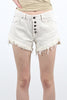 High Waisted Vintage Button Down Shorts {Cream}