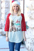 Love Christmas w/ My Tribe Lace Sleeve Raglan - The Fair Lady Boutique - 1