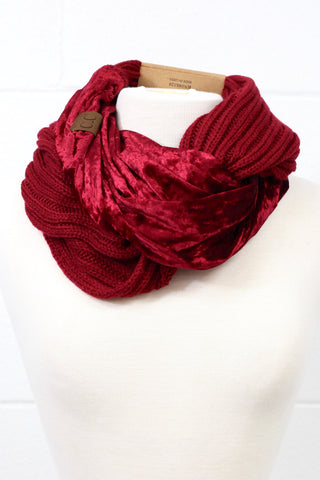 Thick + Cozy Frayed Tassel Edge Scarf {Red Mix}