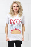 Tacos are My Valentine V-neck Tee {Ash} - Size MEDIUM