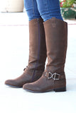 Emerson Oil Rubbed Ankle Buckle Riding Boots {Brown} - The Fair Lady Boutique - 1
