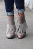 Very Volatile: Khloe Fringe Bootie {Taupe} - The Fair Lady Boutique - 2