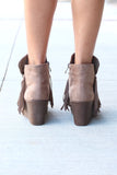 Candy Fringe Front Suede Wedge Bootie {Taupe} - The Fair Lady Boutique - 5