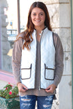 Snow Bunny Quilted Vest {White} - The Fair Lady Boutique - 1