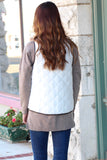 Snow Bunny Quilted Vest {White} - The Fair Lady Boutique - 4