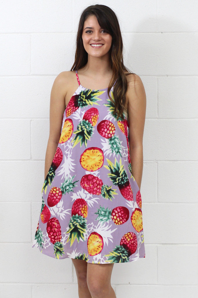 Sweet On the Inside Pineapple Dress {Lavender Mix}