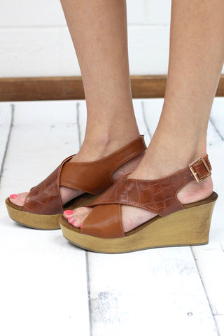 MIA: Delphine Lace Up Sandals {Dk. Brown}