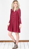 Love Lace Crochet + Button Dress {Burgundy}