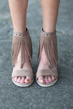 Very Volatile: Lux Fringe High Heel Sandal {Taupe} - The Fair Lady Boutique - 3