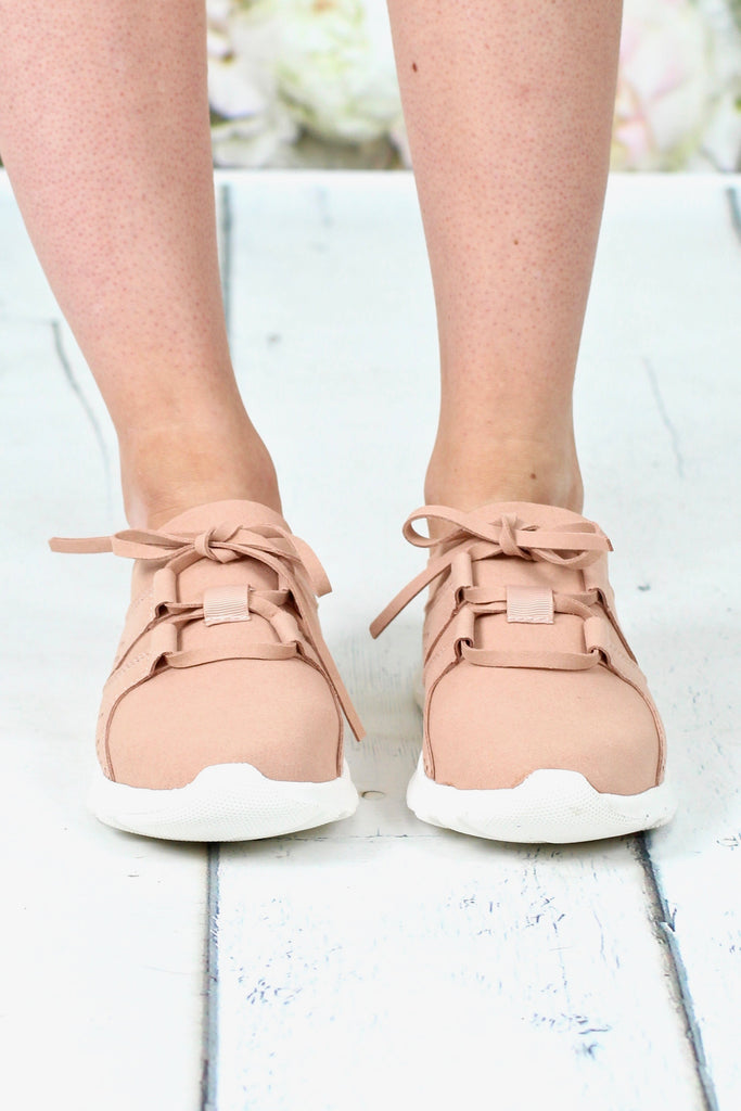 Not Rated: Marie Perforated Memory Foam Sneakers {Nude Blush}