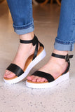 Susa Ankle Wrap Platform Sandal {Black}