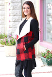 Checked Out Fur Lined Vest {Red+Black} - The Fair Lady Boutique - 2