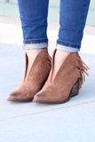 Matisse: Miranda Suede Fringe Booties {Saddle Brown} - The Fair Lady Boutique - 1