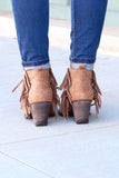 Matisse: Miranda Suede Fringe Booties {Saddle Brown} - The Fair Lady Boutique - 4