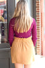 Camel Linen Blend Button Front Skirt
