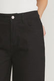 Solid Cropped Denim Pants {Black}