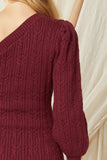 One Shoulder Sweater Dress {Burgundy}