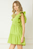 Starlet Ruffle Dress {Chartreuse}