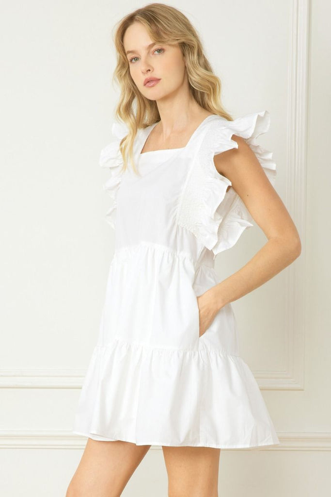 Starlet Ruffle Dress {White}
