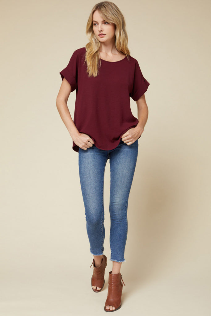 Simply Solid Blouse {Burgundy}