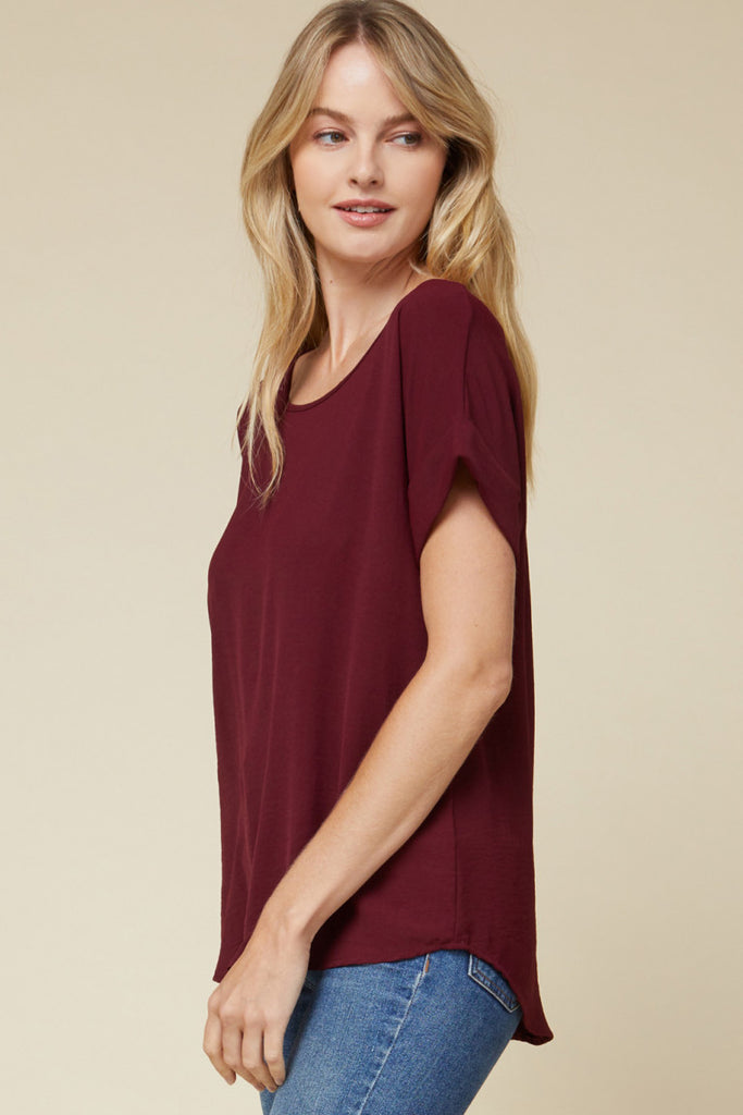Simply Solid Blouse {Burgundy}