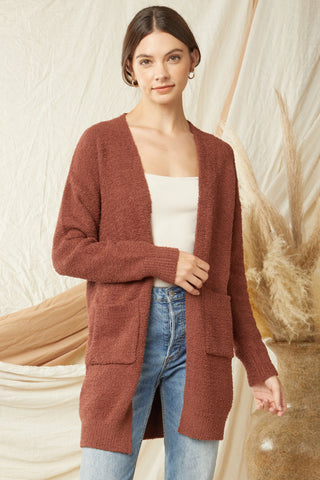 Luxury Quarter Zip Frosted Sherpa w/ Pockets {Deep Red}
