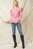 Ruffle Chic Sweater {Pink}