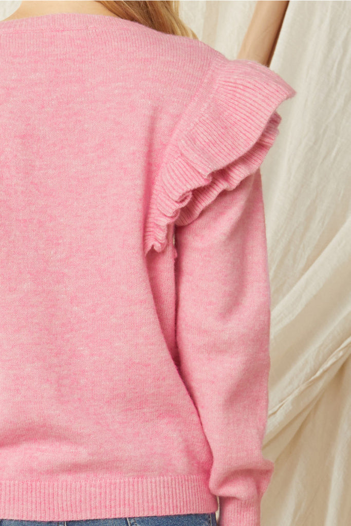 Ruffle Chic Sweater {Pink}