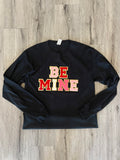 Be Mine Chenille Patch L/S T-shirt {Black}